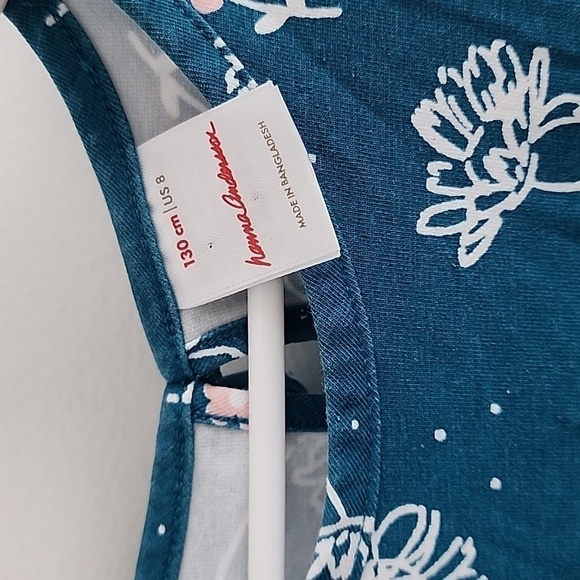 Hanna Andersson girls spring top in turquoise size 8 - Picture 2 of 4